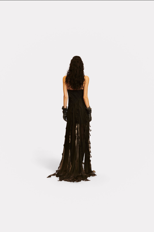 Long Slip dress Noa - black