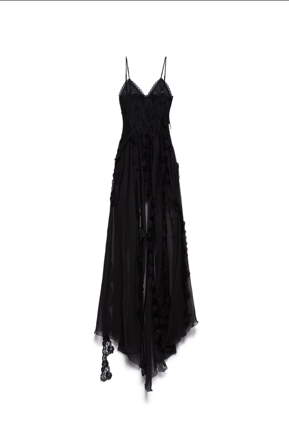 Long Slip dress Noa - black