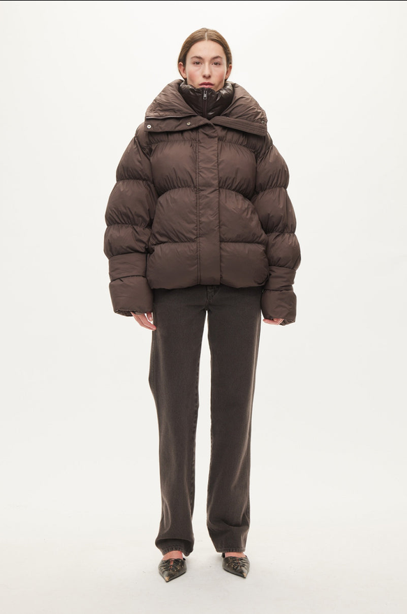 OVAL SQUARE - AKI DOUBLE COLLAR CHOCOLATE