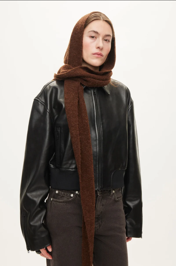HOOD SCARF BROWN