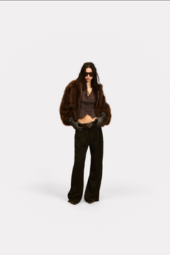 Fur Yvette Giacca bomber - choco 