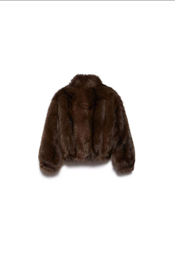 Fur Yvette Giacca bomber - choco 