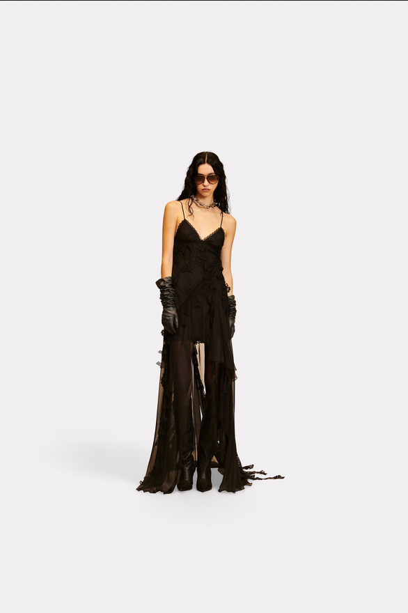 Long Slip dress Noa - black 
