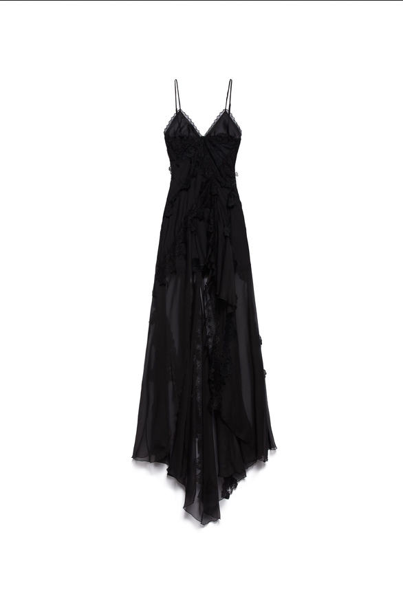 Long Slip dress Noa - black 