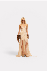 Long Slip dress Noa - Almond 