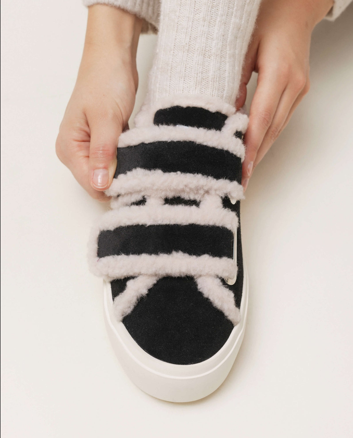 SHEARLING LOW VELCRO 