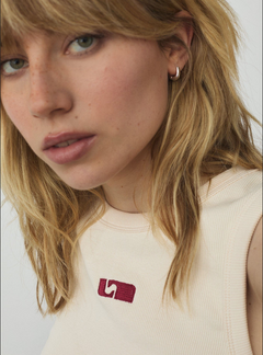 TANK ECRU EMBROIDERED 