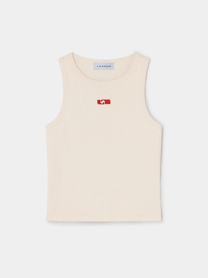 TANK ECRU EMBROIDERED 