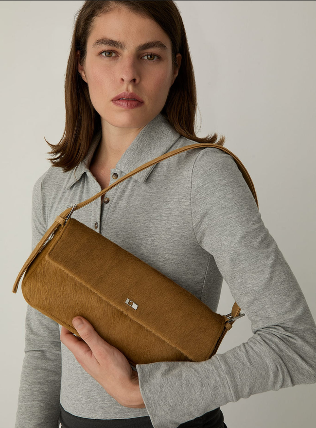 MIRANDA CALF HAIR BAG CAMEL 