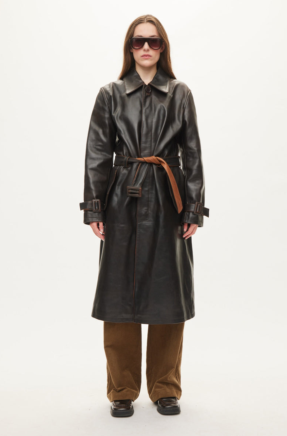 SPIKE LEATHER COAT 