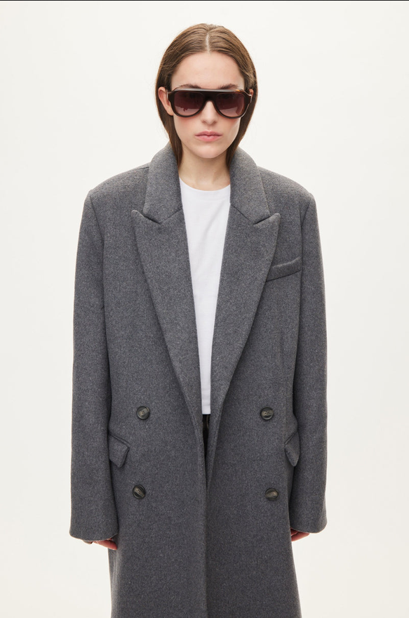 ELLIOT WOOL COAT DARK GREY 