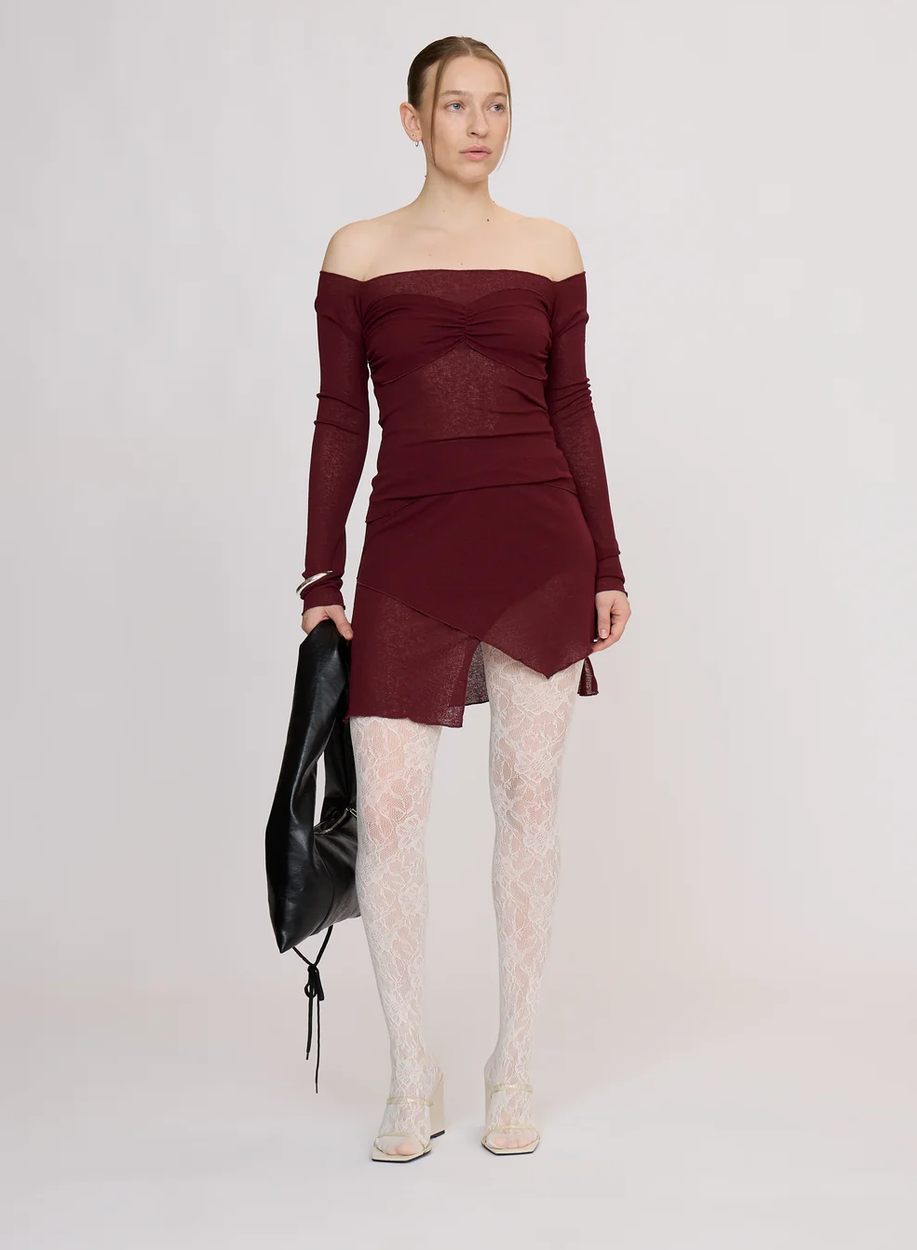 OCEAN RS BLOUSE BURGUNDY 