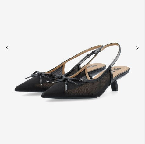BIAKRISTIN KITTEN HEEL BOW SLINGBACK MESH 