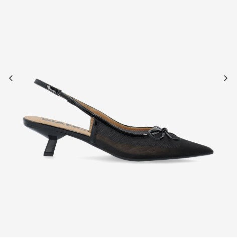 BIAKRISTIN KITTEN HEEL BOW SLINGBACK MESH 