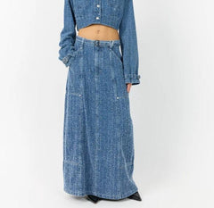 D27 LONG DENIM SKIRT 