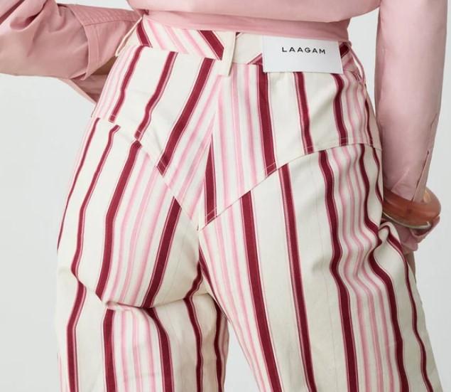 LEROY PINK STRIPED TWILL PANTS 