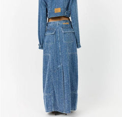 D27 LONG DENIM SKIRT 