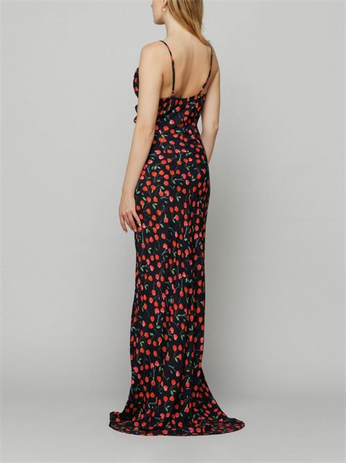 KELLY - abito lungo con spacco laterale • Cerises noir