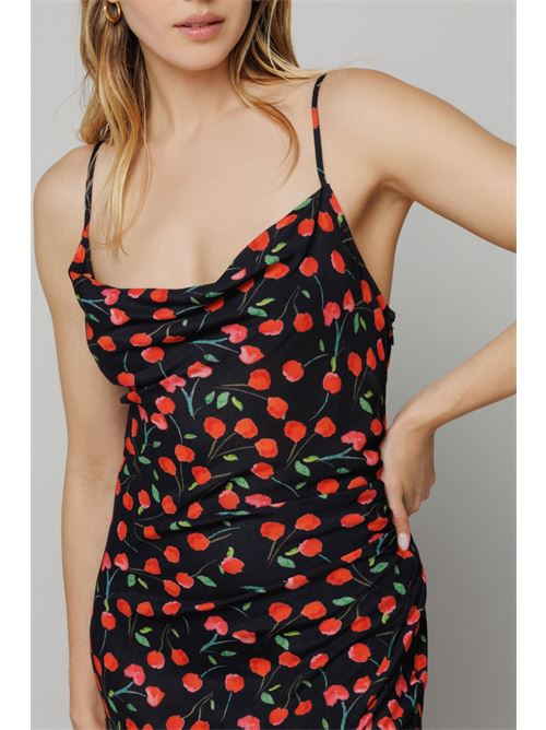 KELLY - abito lungo con spacco laterale • Cerises noir