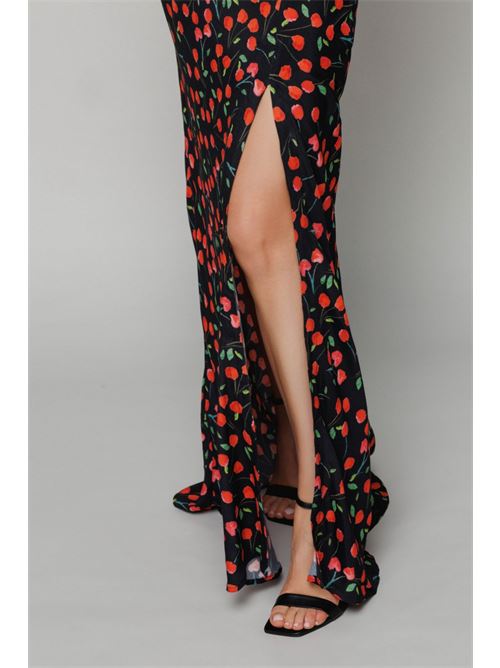 KELLY - abito lungo con spacco laterale • Cerises noir