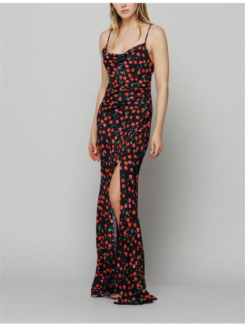 KELLY - abito lungo con spacco laterale • Cerises noir