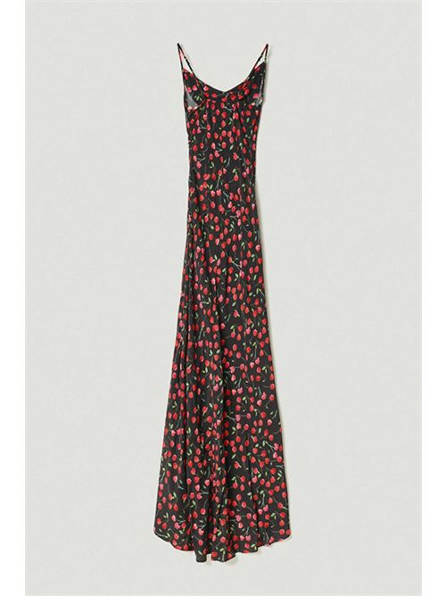 KELLY - abito lungo con spacco laterale • Cerises noir